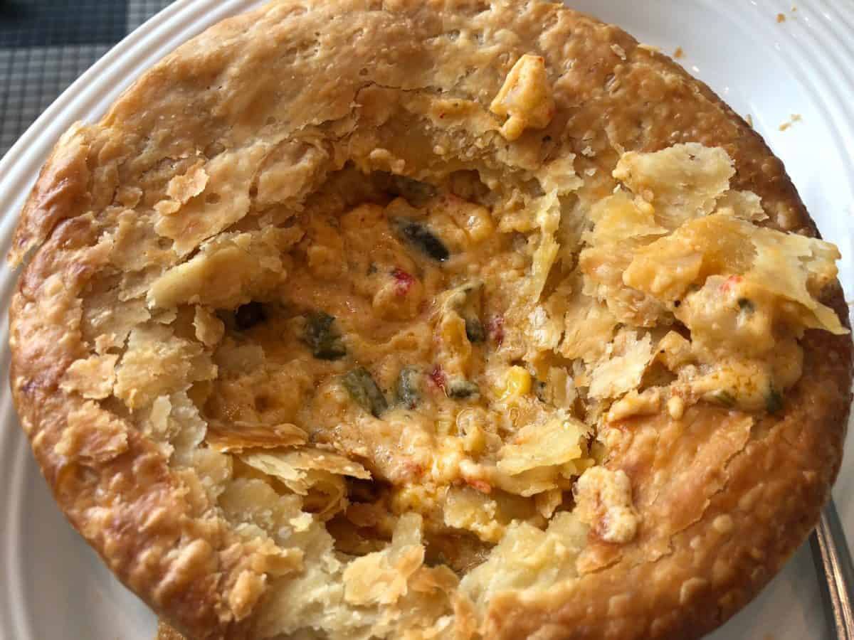 The pot pie from the updated lunch menu at Flo's V8 Cafe in Carsland in Disney California Adventure