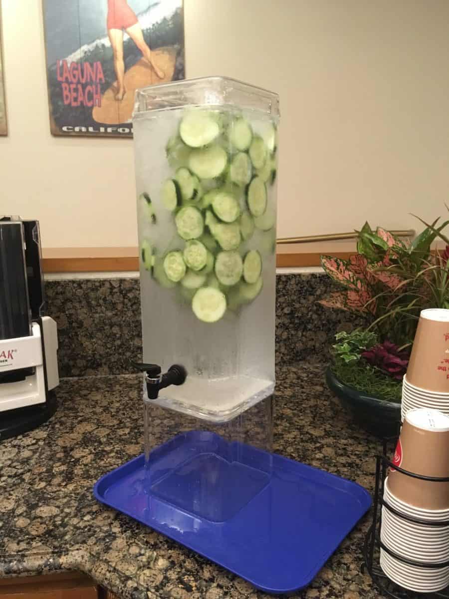 Free flavored water found at Surfside Lounge inside Disney's Paradise Pier Hotel