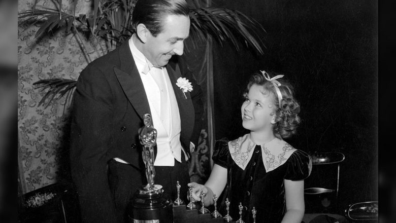 Walt Disney and Shirley Temple with Special Snow White Oscar