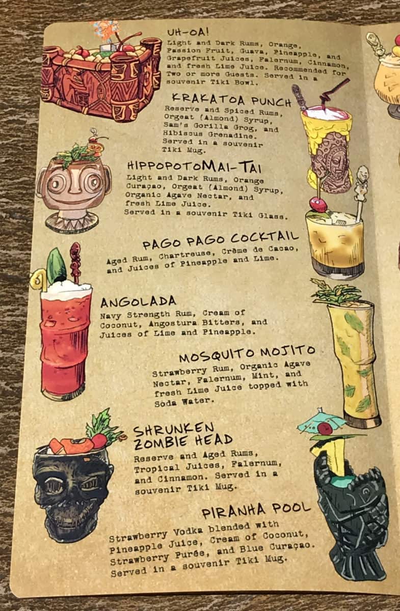 Trader Sams Menu
