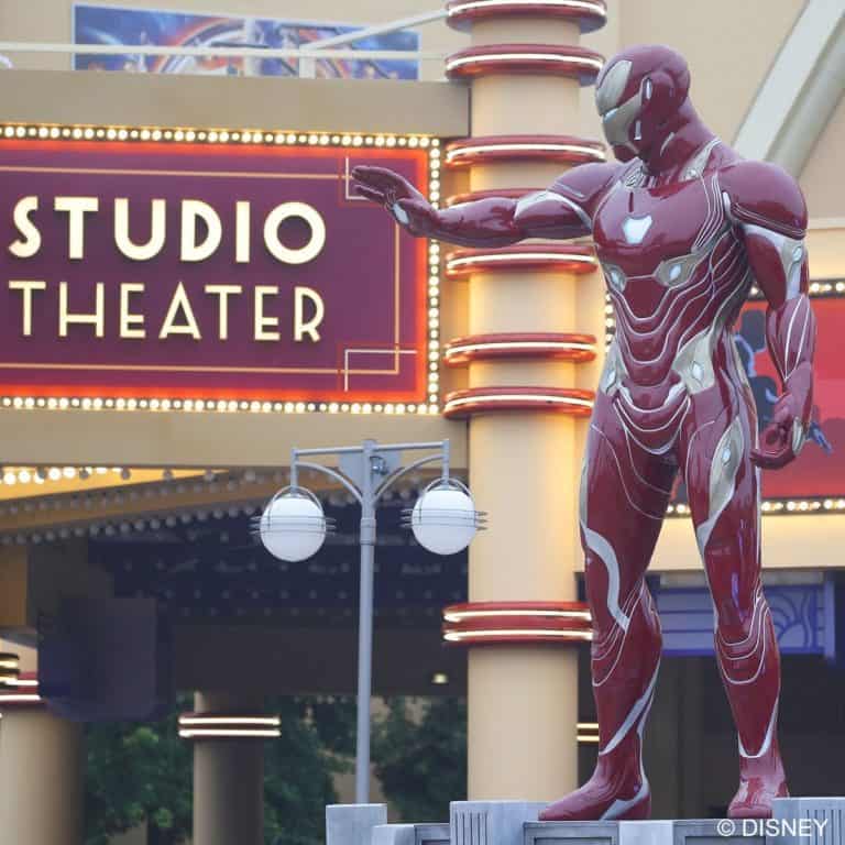 Iron Man Statue in Production Courtyard at Walt Disney Studios at Disneyland Paris, for the Marvel Summer of Super Heroes 2018.