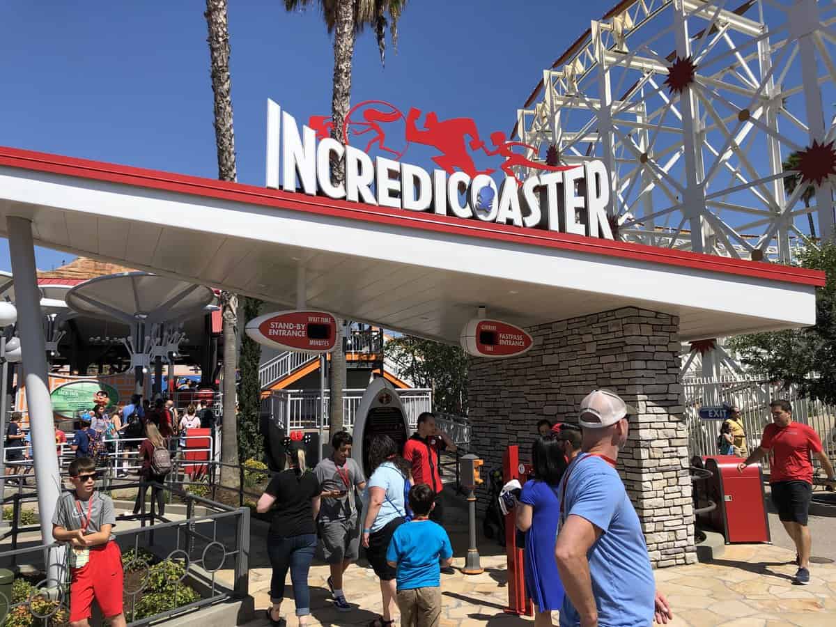Incredicoaster entrance at Pixar Pier Premiere