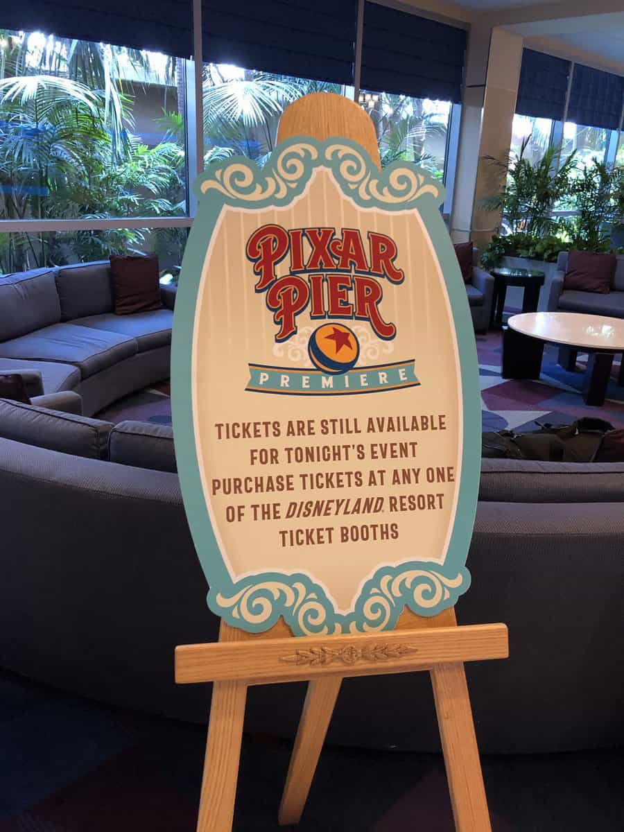 Pixar Pier Premiere ticket sales on the day of the event