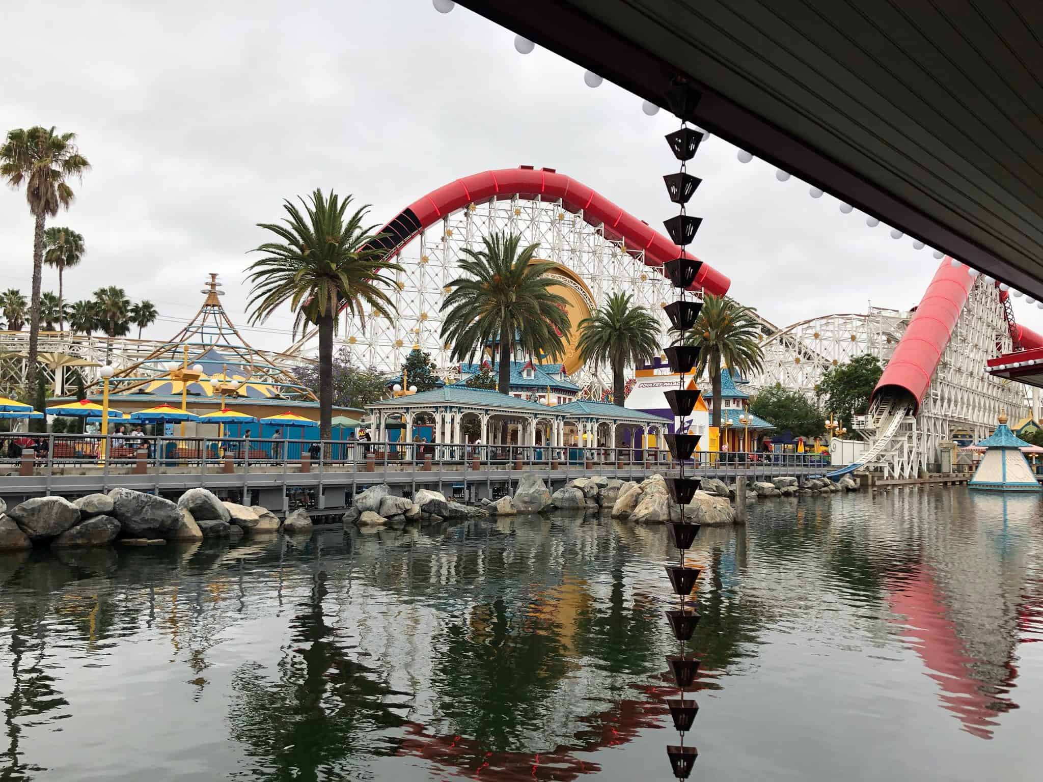 Incredicoaster view from Lamplight Lounge secret patio