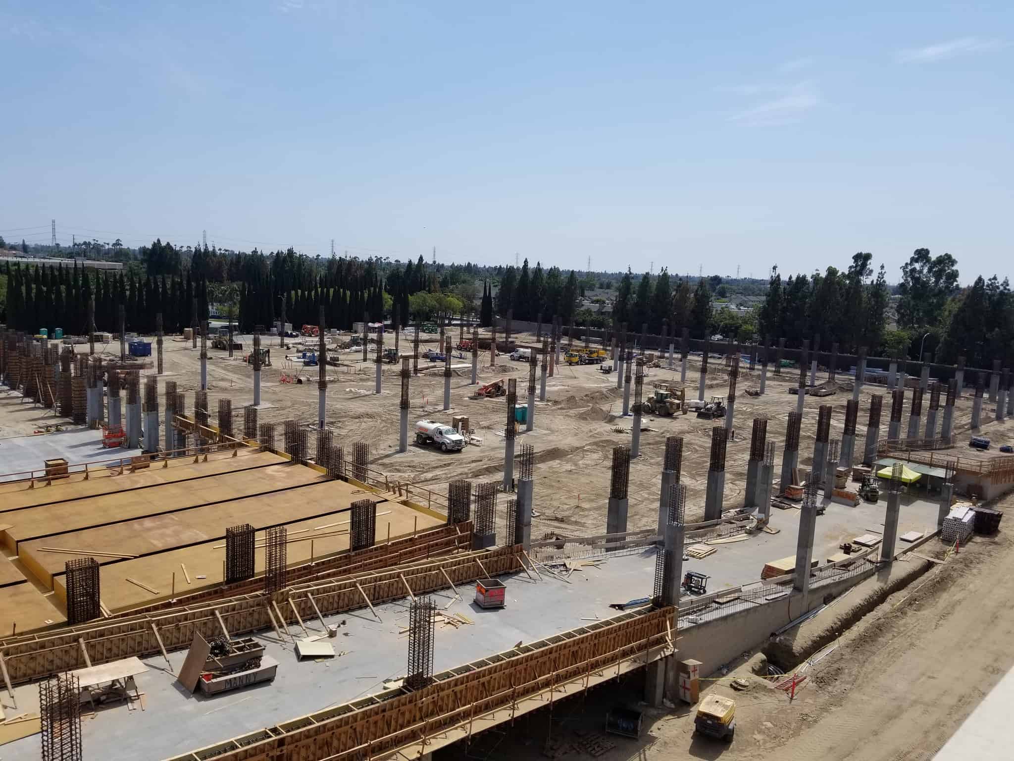 Mickey & Friends parking structure construction at Disneyland Resort