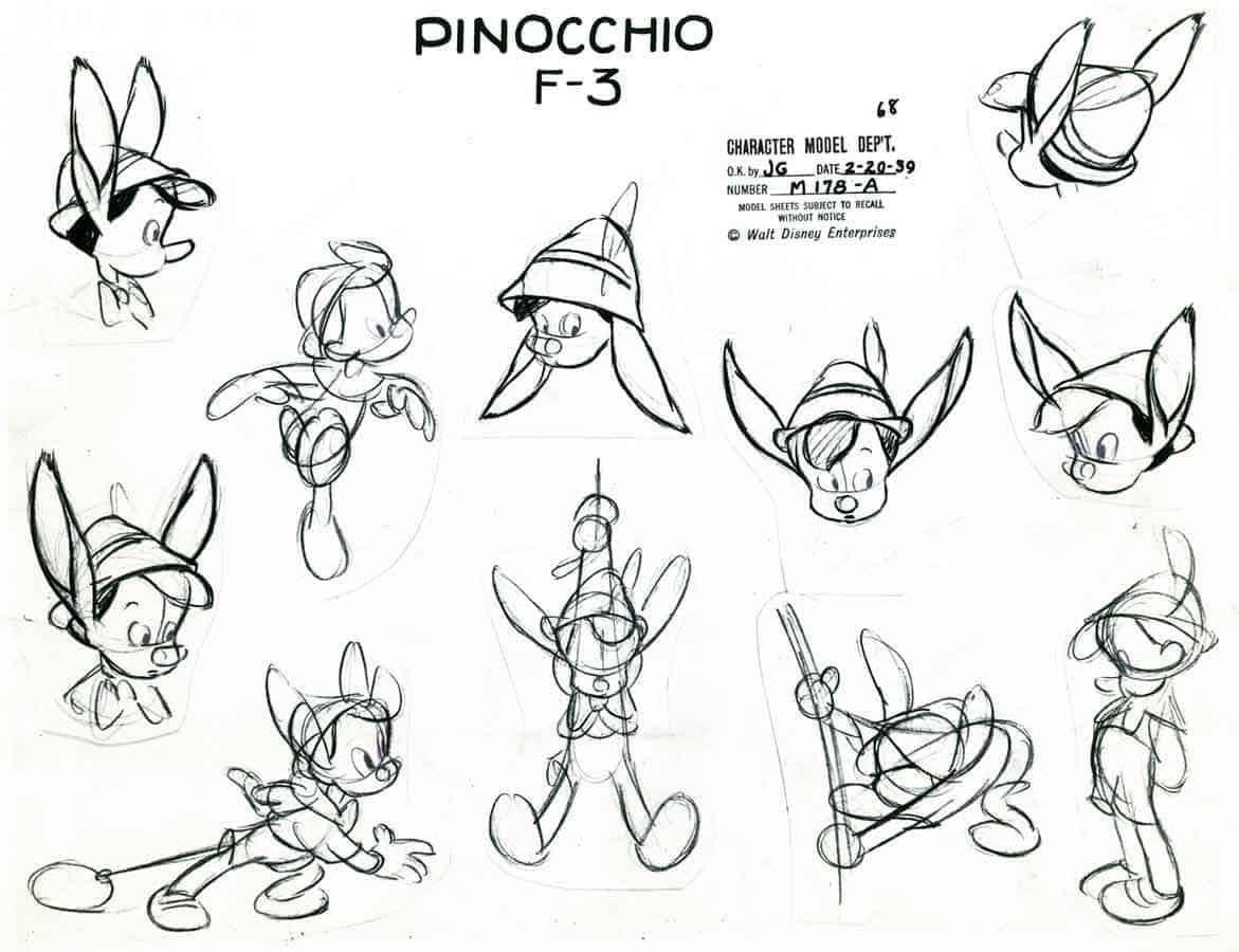 Pinocchio character sketches