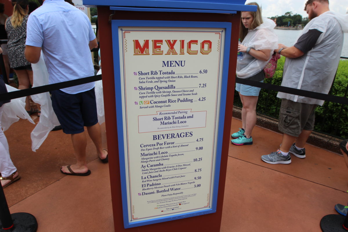Epcot Food & Wine 2018 &ndash; Mexico Menu
