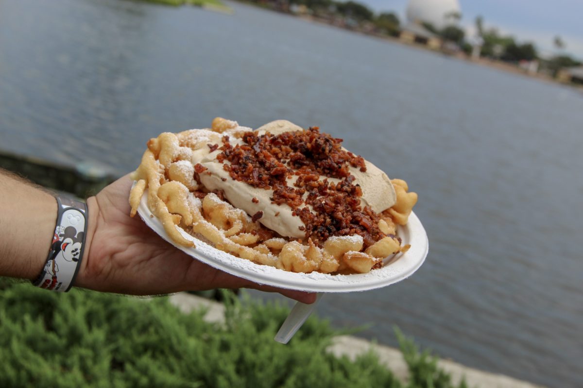 Epcot Maple Bacon Funnel Cake, $12.00