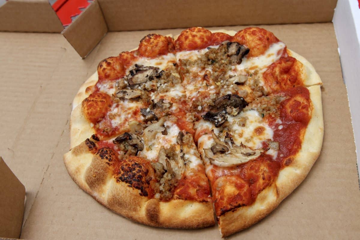 Boardwalk Pizza Window Mushroom and Sausage Pizza