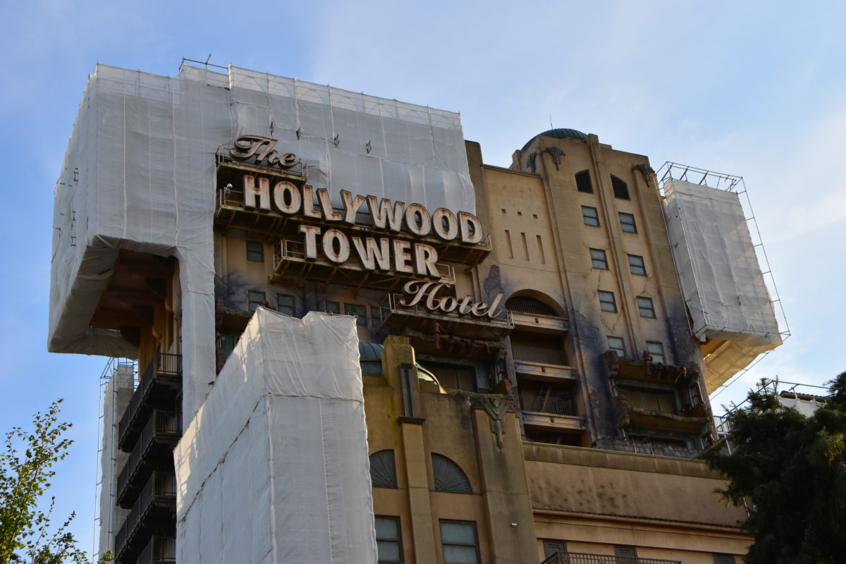Tower of Terror, exterior under scaffolding