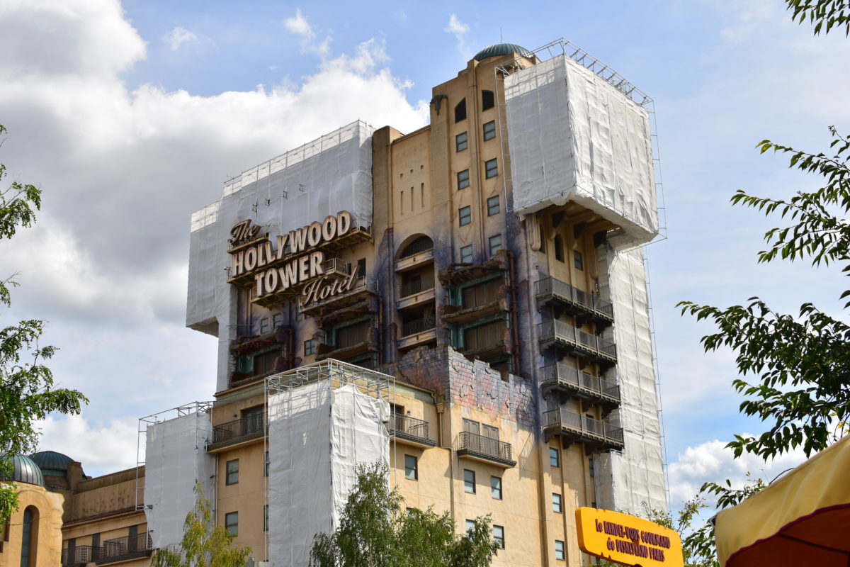 Tower of Terror, exterior under scaffolding