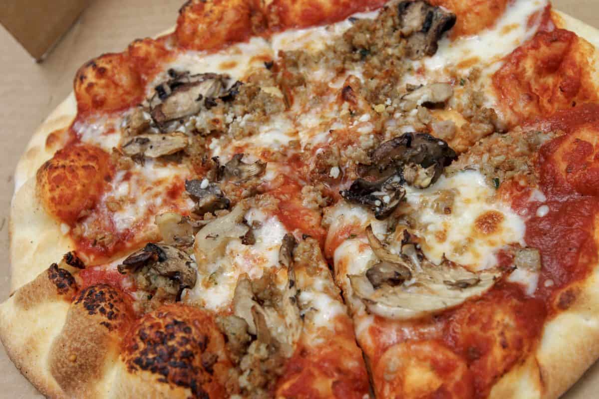 Boardwalk Pizza Window Mushroom and Sausage Pizza