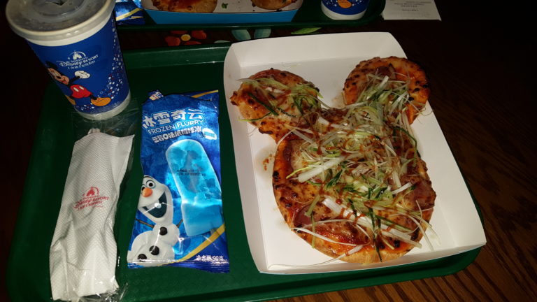 Pizza at Pinocchio Village Kitchen, Shanghai Disneyland, summer 2018