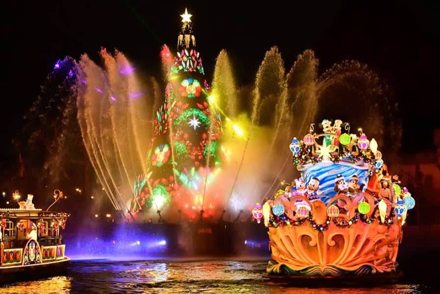 tokyo disney resort disney sea color of christmas water show