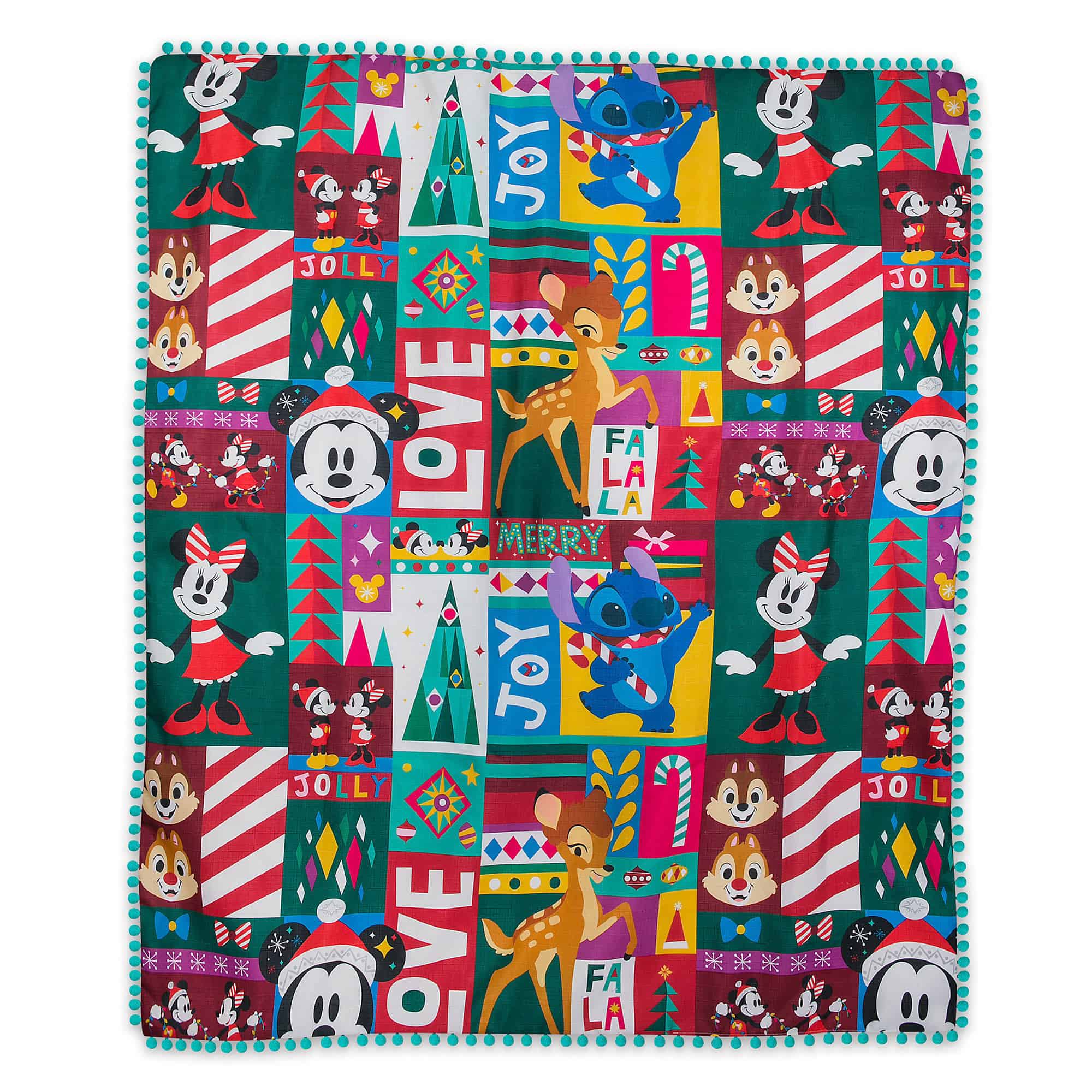 Santa Mickey Mouse and Friends Holiday Fleece Throw