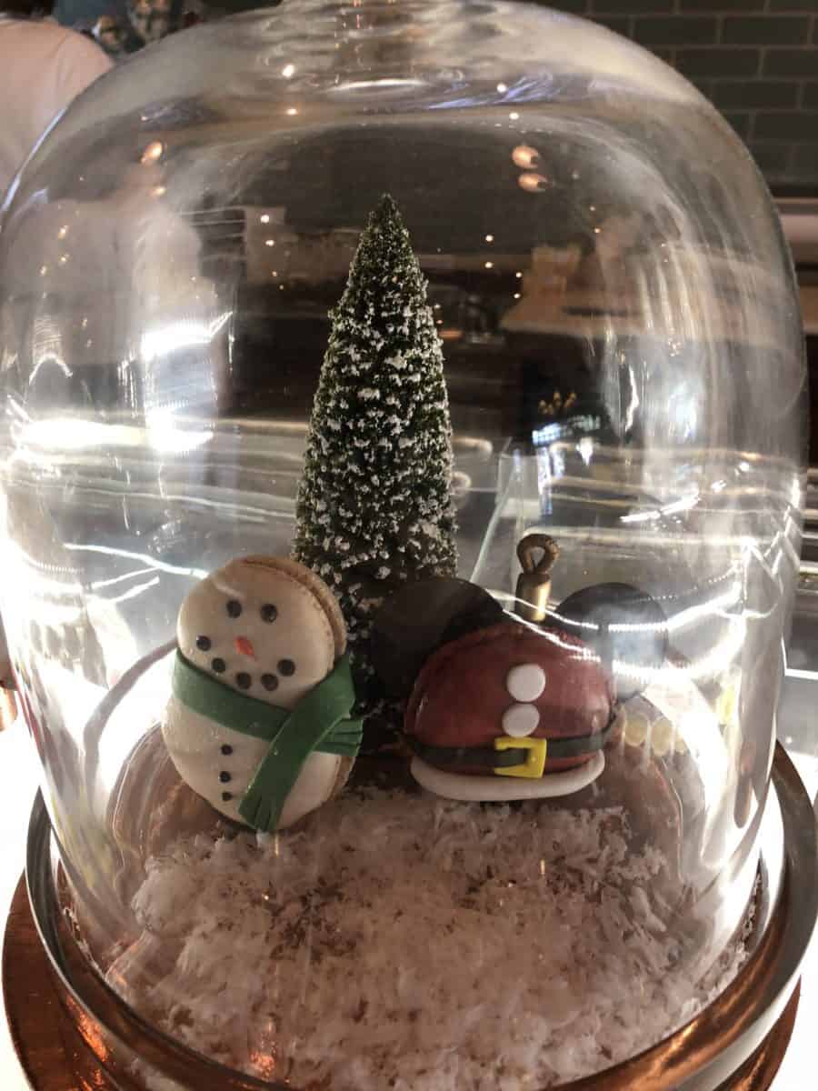 Disney Springs Amorette&rsquo;s Patisserie Santa Mickey Santa Egg nog Macaron
