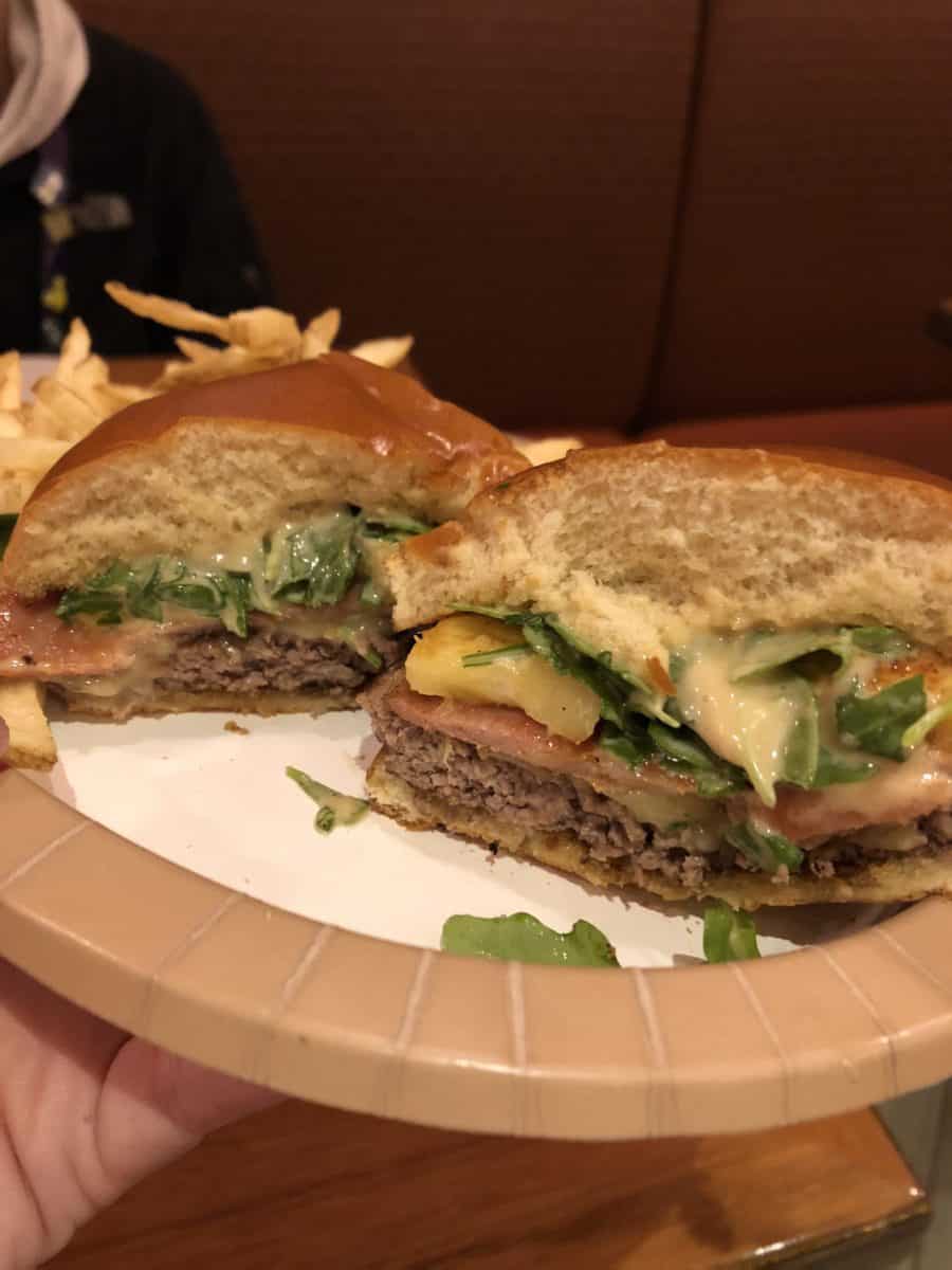 Disney Polynesian Captain Cook’s specialty burger