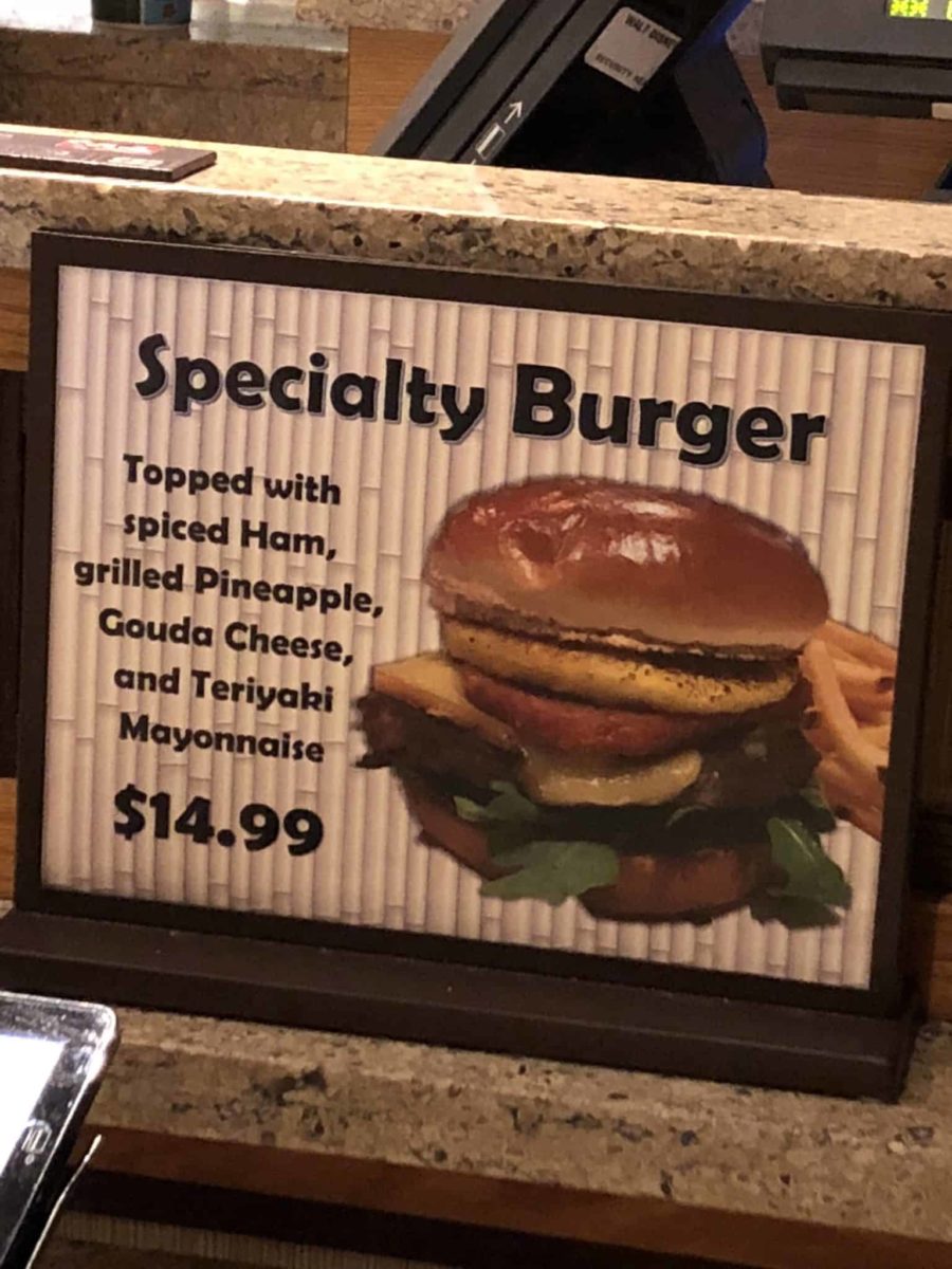 Disney’s polynesian resort Specialty Burger Disney food