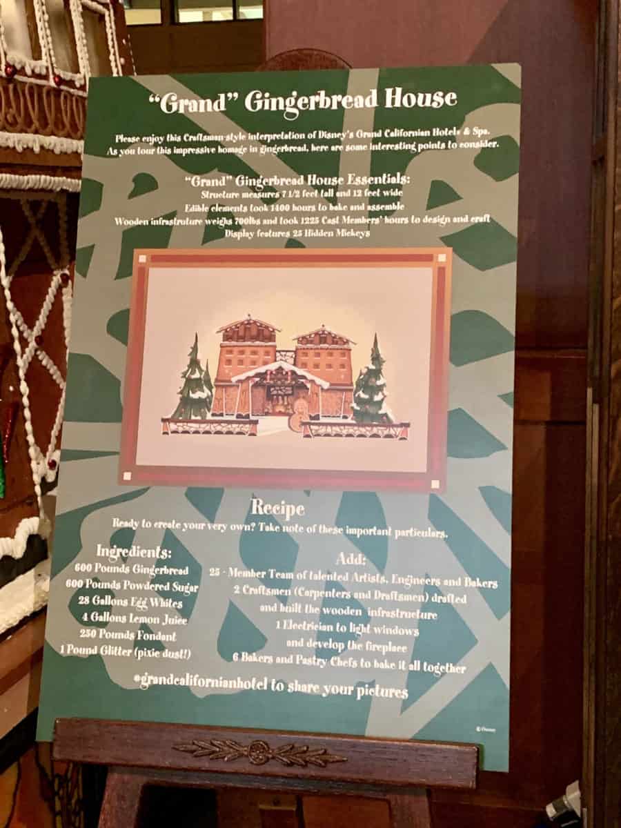 Disneyland Grand Californian Hotel and Spa Gingerbread House Christmas