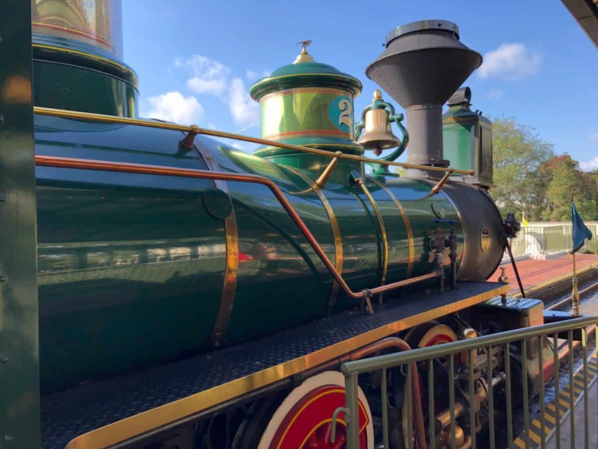engine of railroad on side