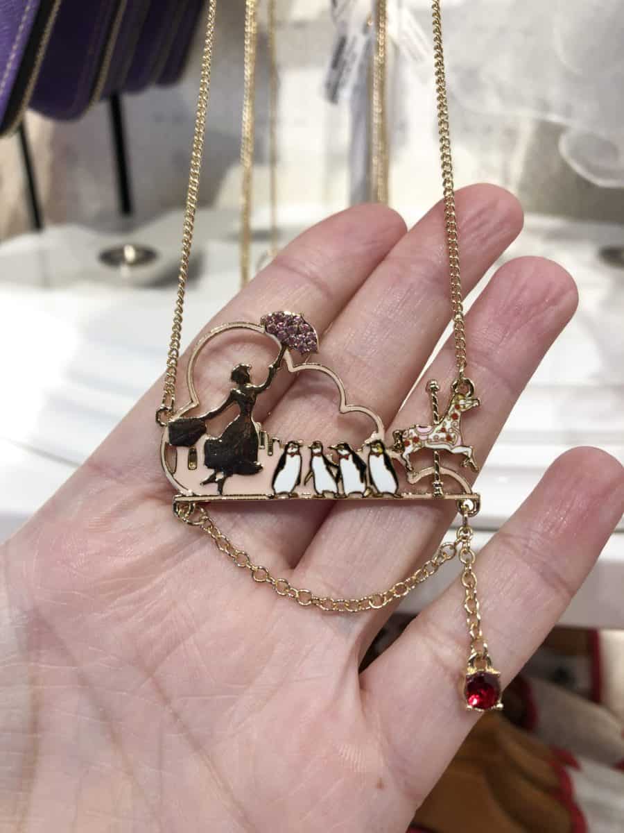Disney parks collection jewelry Mary Poppins necklace Penguins carousel horse