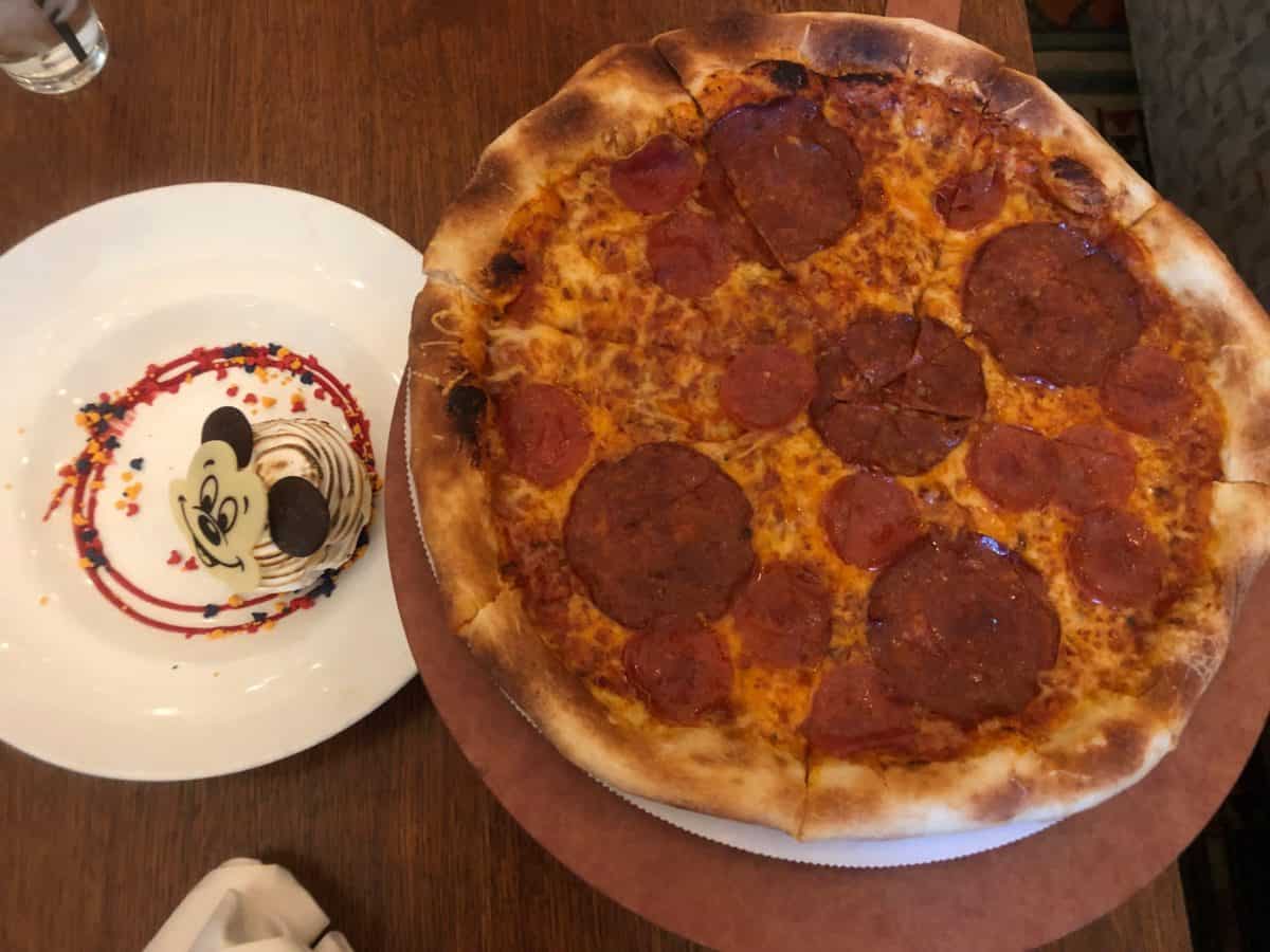 Mickey Themed Pizza Cupcake Baked Alaska Get Your Ears On Celebration Grand Californian Hotel Disneyland Resort
