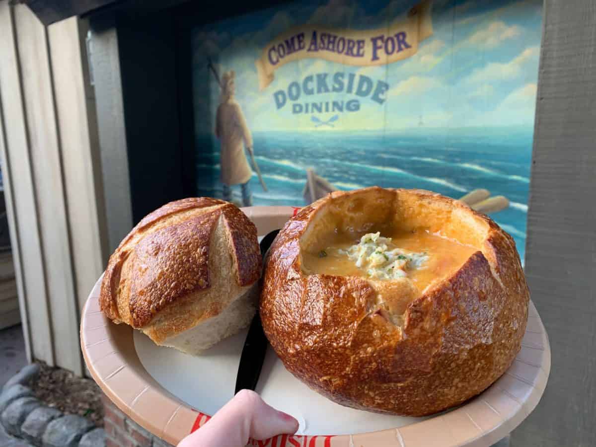 lobster pot pie soup and vegan hot diggity dog harbour galley disneyland resort