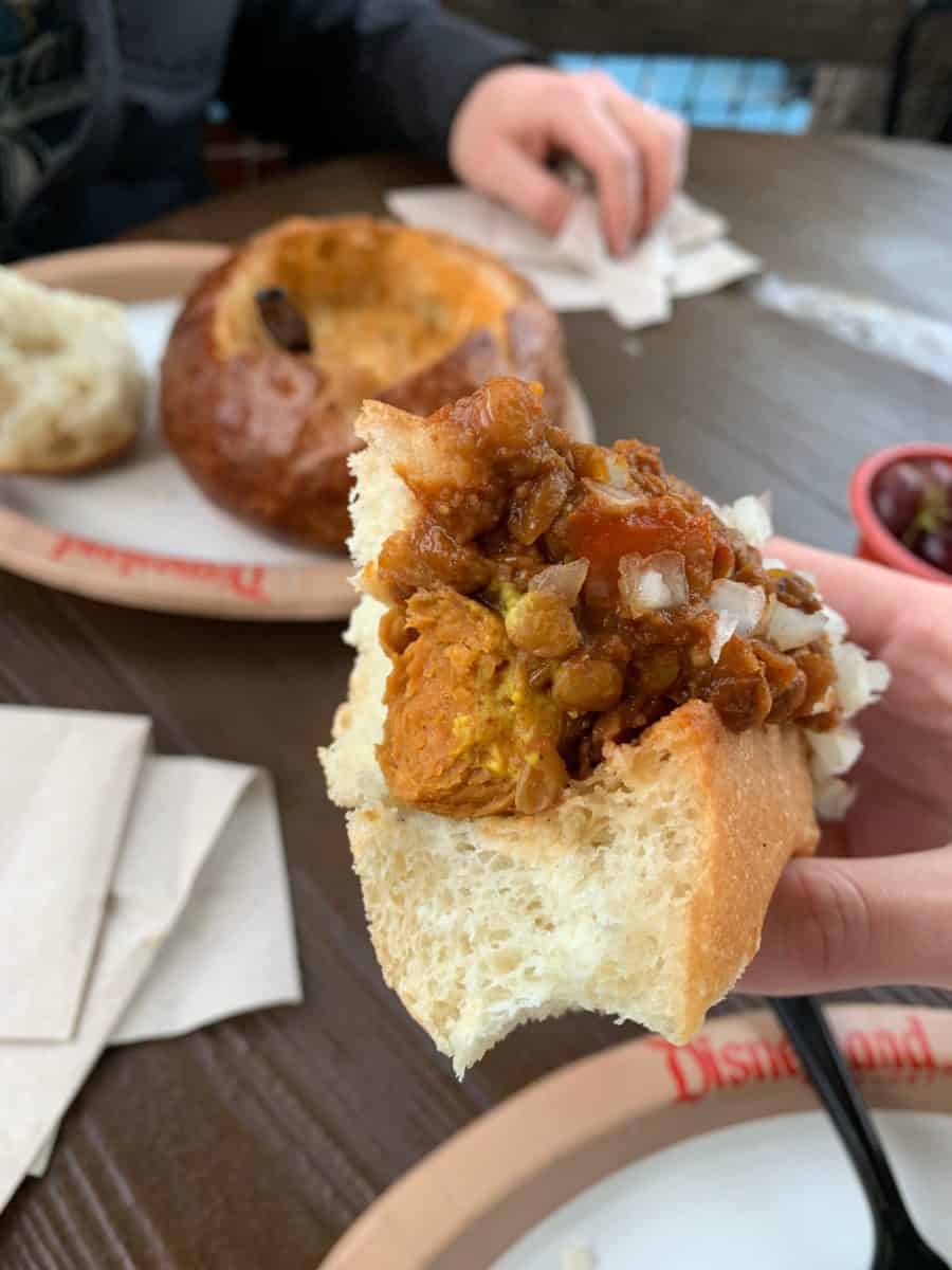 lobster pot pie soup and vegan hot diggity dog harbour galley disneyland resort
