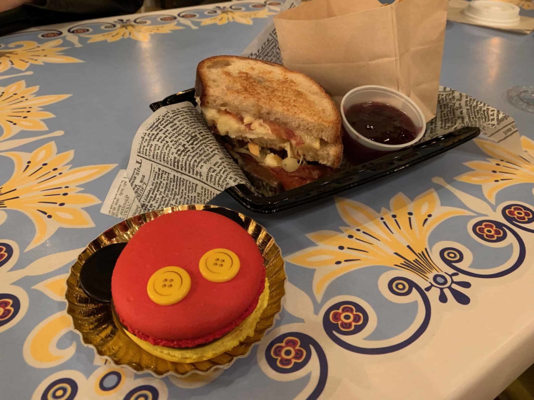 disneyland park specialty toasted sandwich and mickey macaron jolly holiday bakery