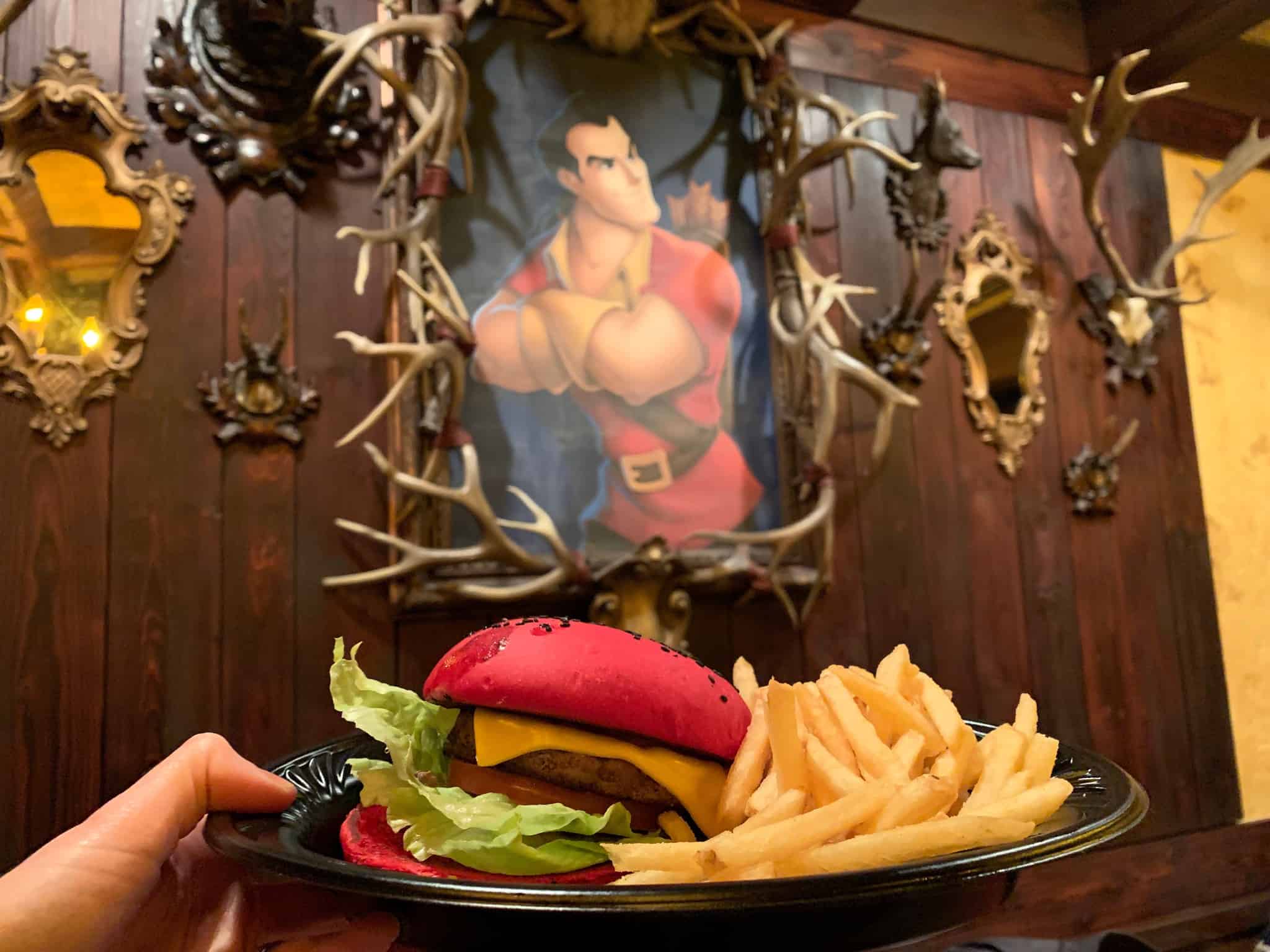 mickey inspired burger red rose taverne disneyland park