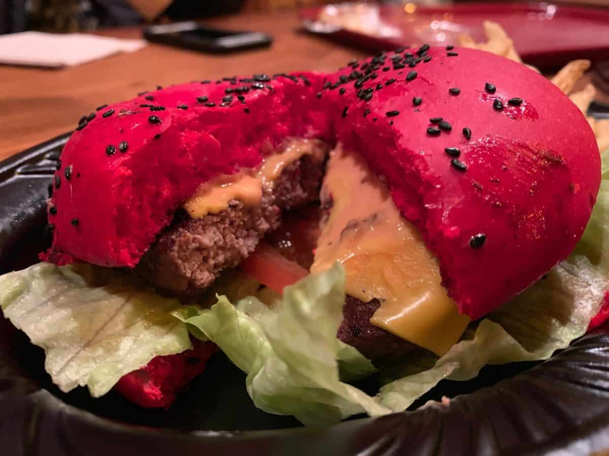 mickey inspired burger red rose taverne disneyland park