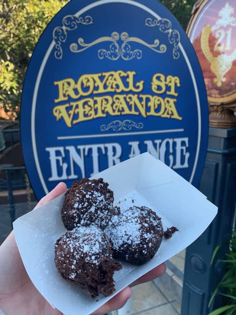 double chocolate fritters royal street veranda disneyland
