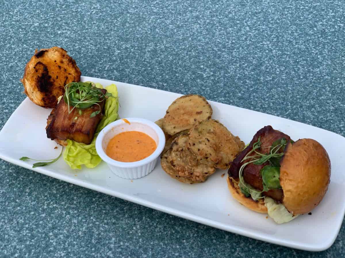 southern pork belly sliders and chocolate lava cake river belle terrace disneyland