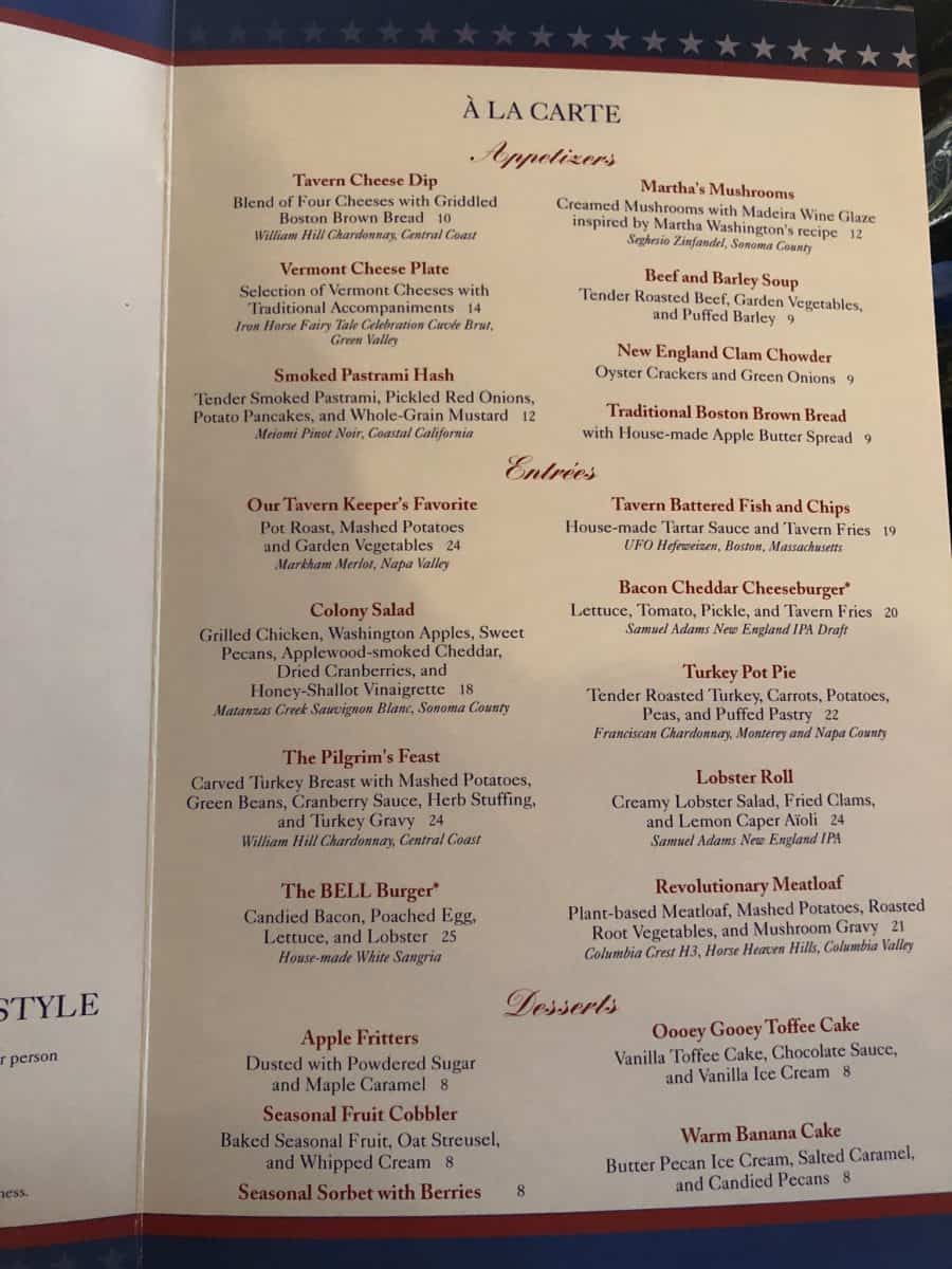liberty tree tavern restaurant menu january 2019