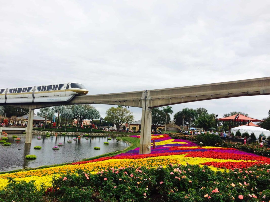 flower and garden spaceship earth monorail