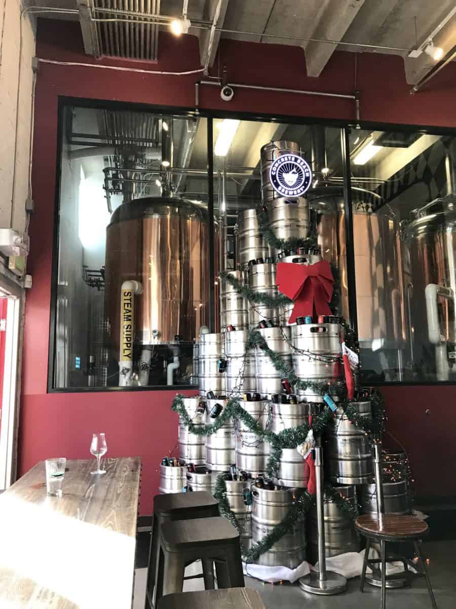 concrete beach brewery xmas decor