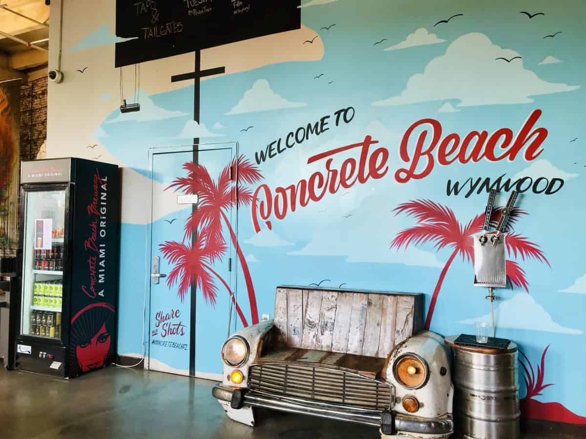 concrete beach brewery interior wall