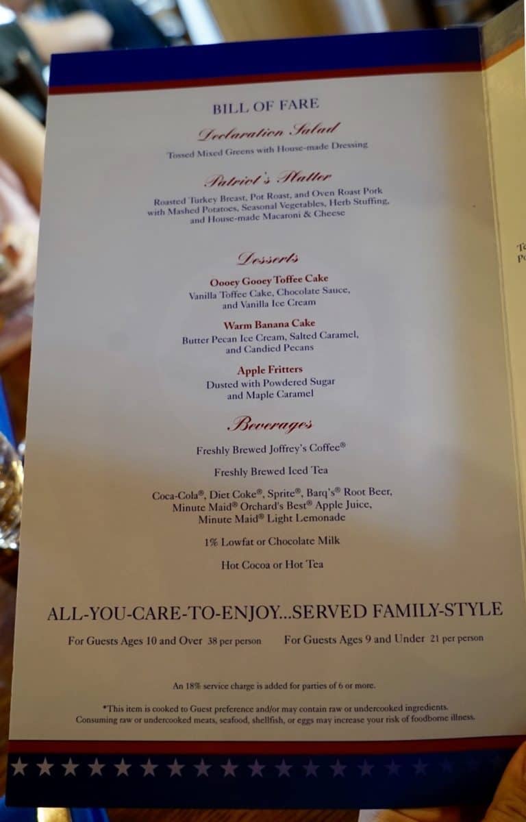 liberty tree tavern restaurant menu january 2019