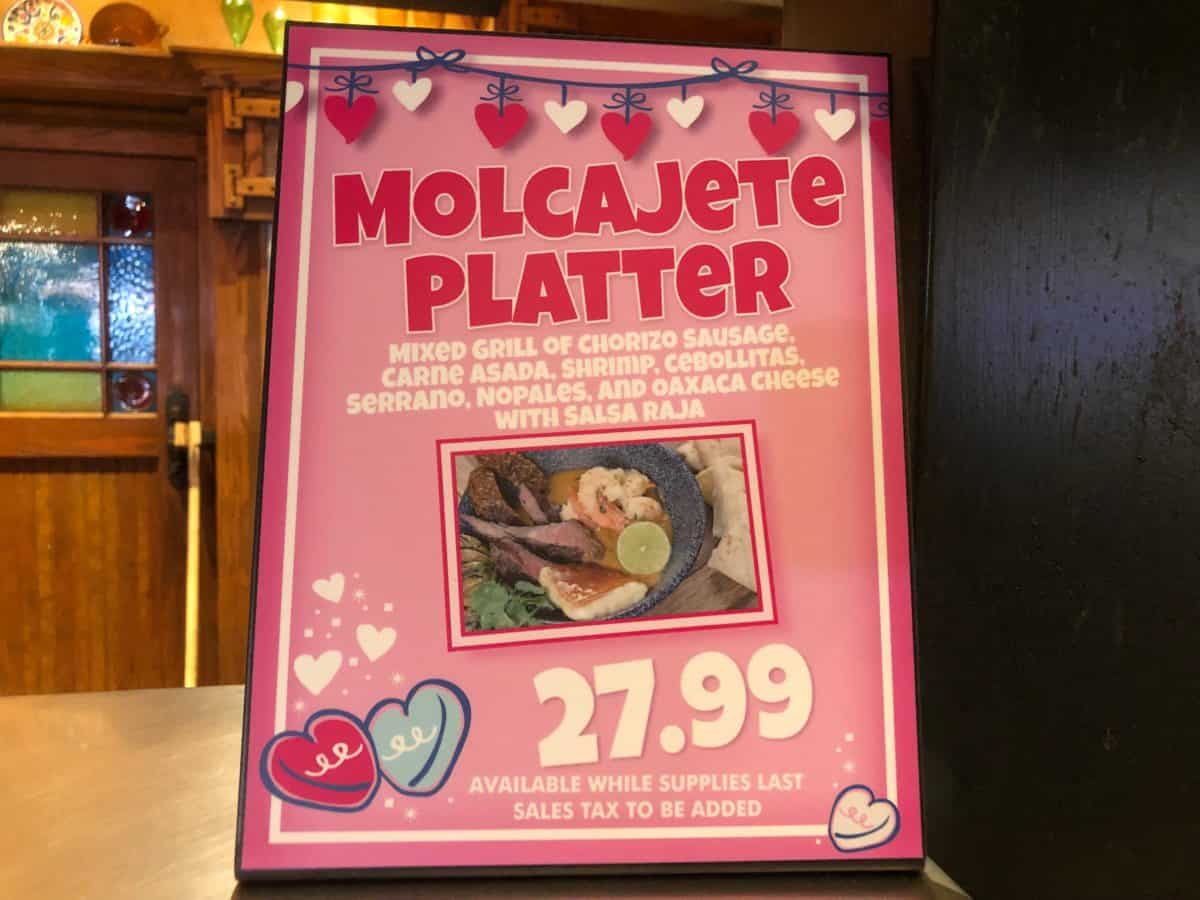 Rancho del Zocalo Molcajete Platter Chocolate Tamale Valentine's Month at Disneyland Park