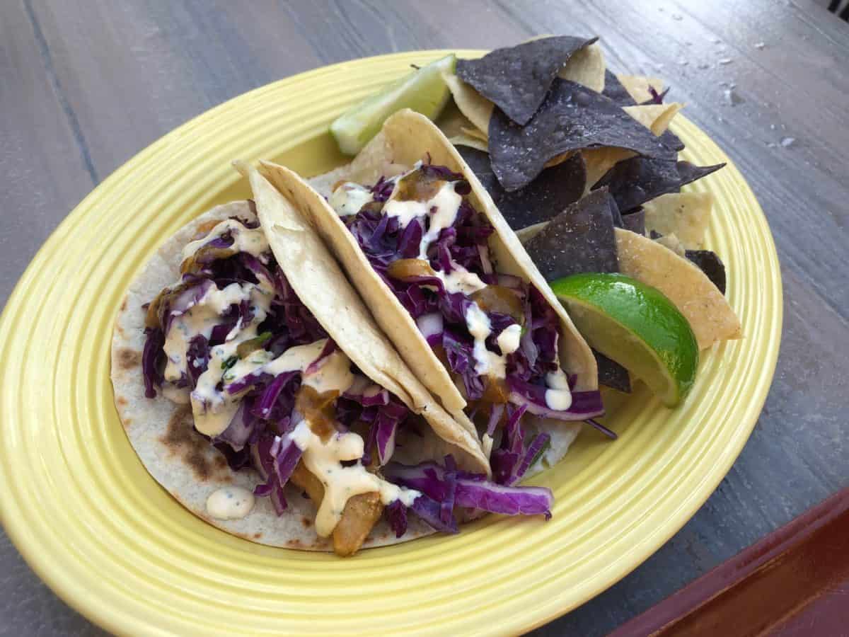 Purple Fish Tacos and a Jamaica Freeze from Rancho del Zocalo at Disneyland Park