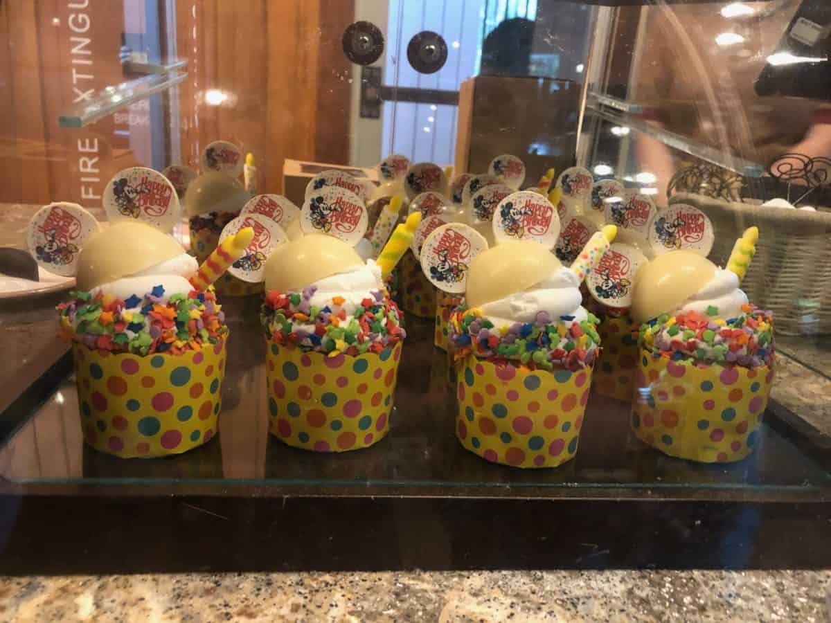 Mickey Themed Pizza Cupcake Baked Alaska Get Your Ears On Celebration Grand Californian Hotel Disneyland Resort