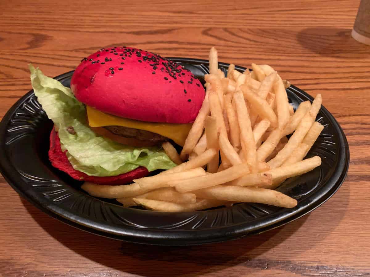 mickey inspired burger red rose taverne disneyland park