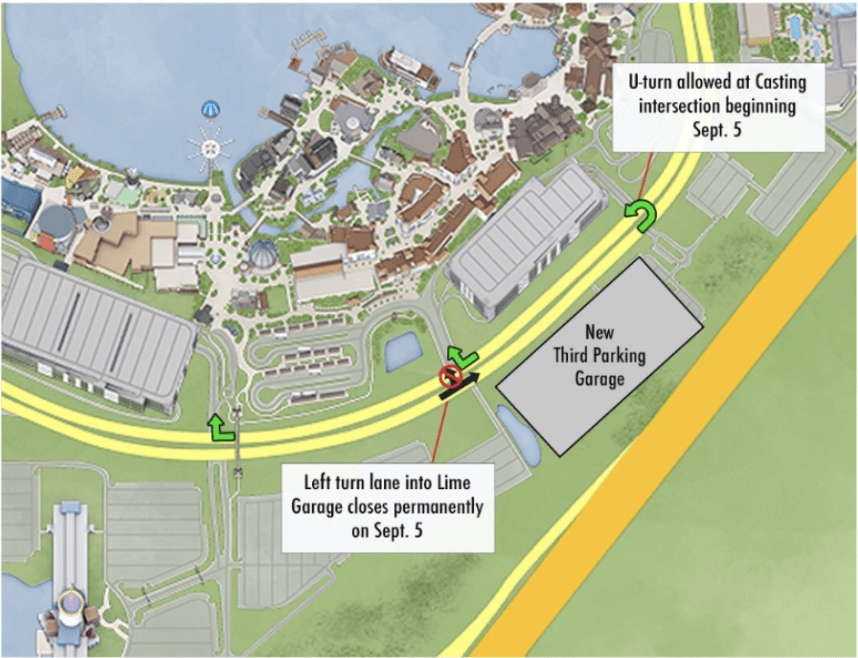 disney springs parking garage new traffic patterns
