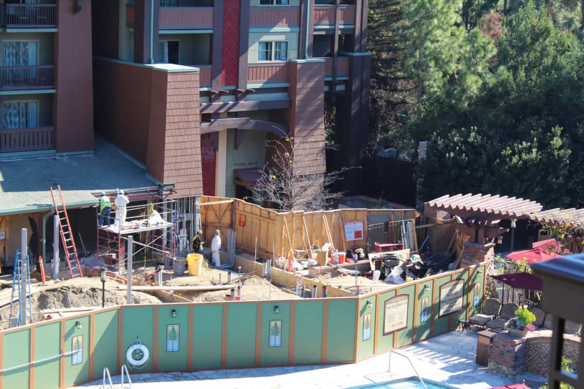 disney's grand california hotel and spa white water snacks and pool bar construction