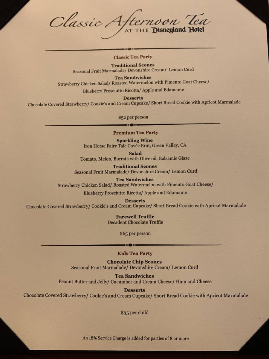 mickey's tea party celebration steakhouse 55 disneyland hotel