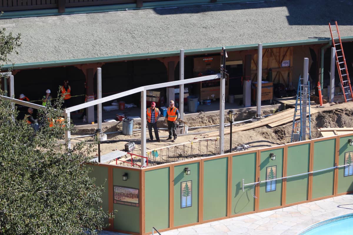 disney's grand california hotel and spa white water snacks and pool bar construction