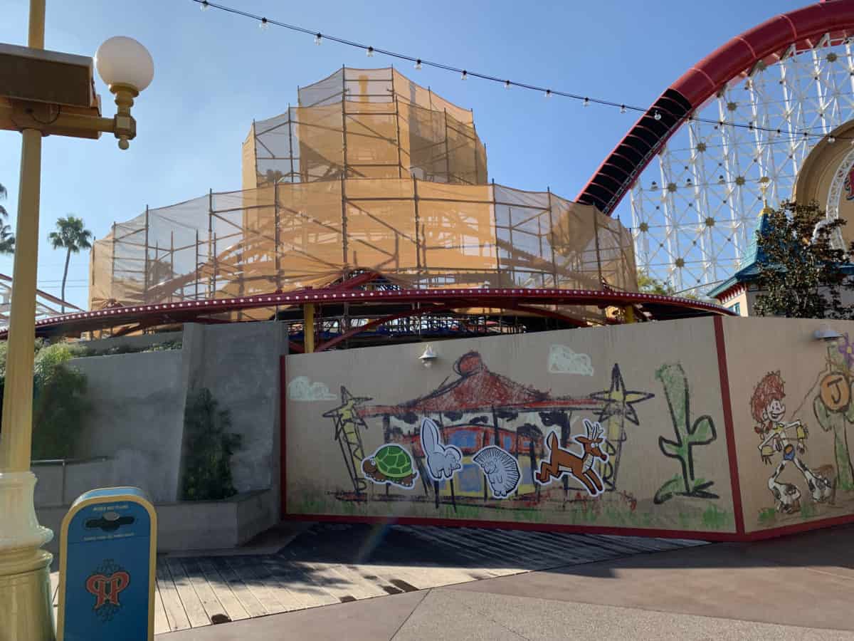 disney california adventure construction jessie's critter carousel