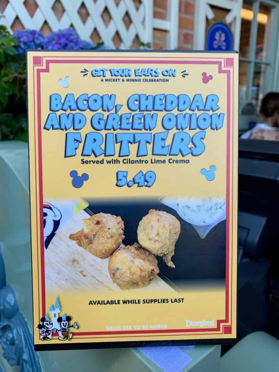 Bacon Cheddar and Green Onion Fritters Get Your Ears On Celebration Disneyland Park