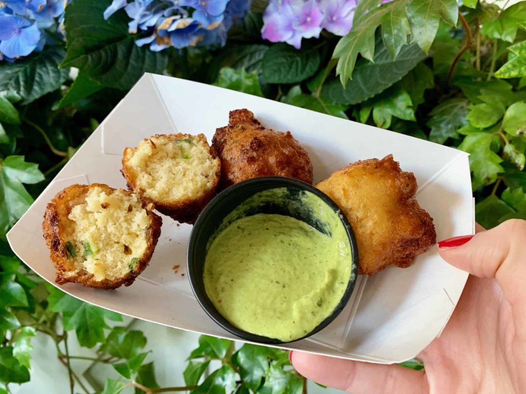 Bacon Cheddar and Green Onion Fritters Get Your Ears On Celebration Disneyland Park