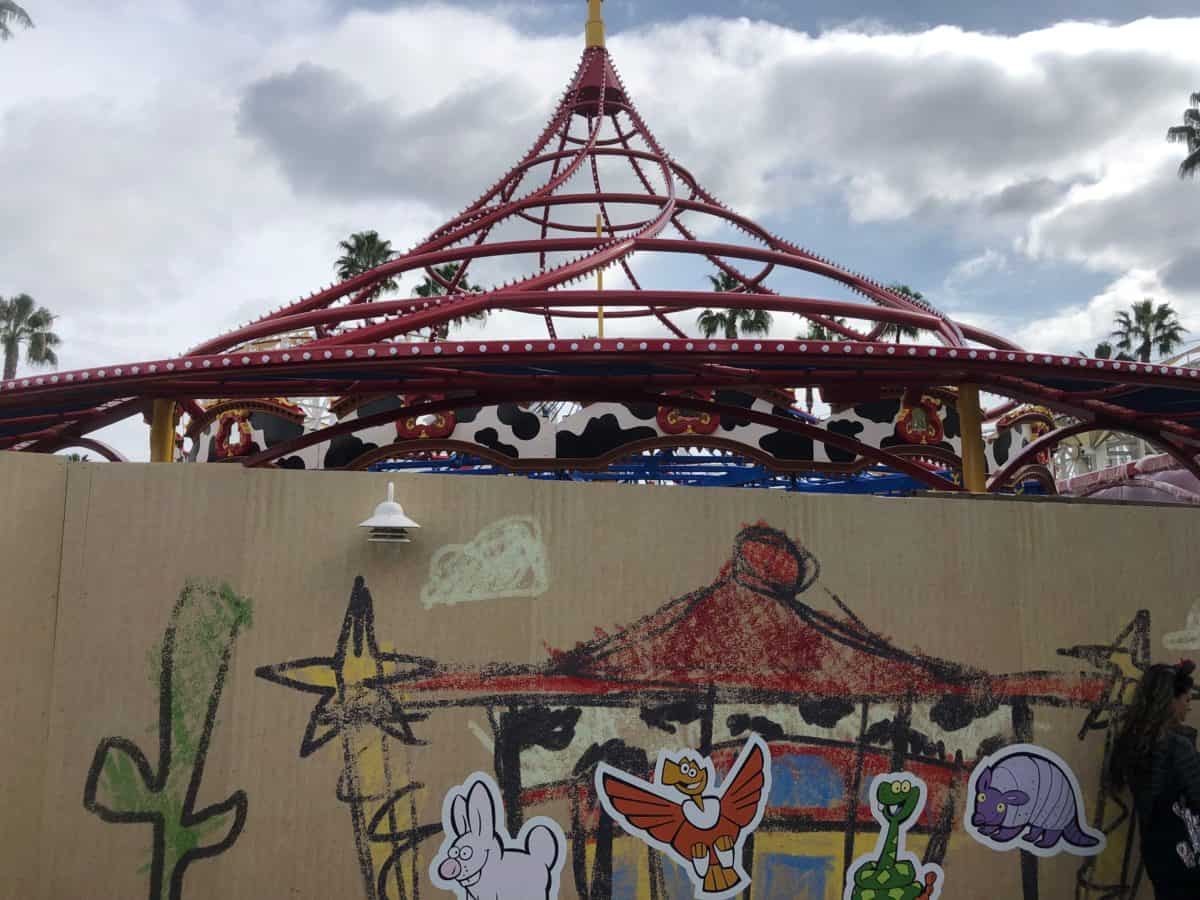 PHOTO REPORT Disney California Adventure Lunar Festival Construction Updates jessie's critter carousel